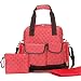 Giwox Maternity Bag 4 Ways in 1 Baby Large Nappy Changing Bags, Dot Stylish Diaper bags Large Capacity Pram Bags for Mums Dads ( Red)