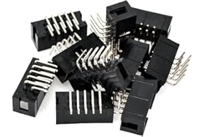 Oiyagai 50 Piezas Conectores de Pines IDC en Ángulo Recto de 10 Pines, Paso de 2,54mm