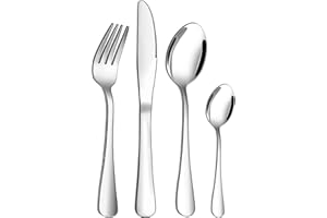 WILDONE 32 Piece Silverware Set Service for 8,Premium Stainless Steel Flatware Set,Mirror Polished Cutlery Utensil Set,Durable Home Kitchen Eating Tableware Set,Include Fork Knife Spoon Set,Dishwasher Safe