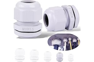 Ziamzra 20 Piezas Prensaestopas M16 Prensaestopas Conectores IP68 Impermeable Glándulas de Cable con Tuercas Conectores de Cable para Jardín su Casa Enrutamiento de Cables Iluminación Exterior