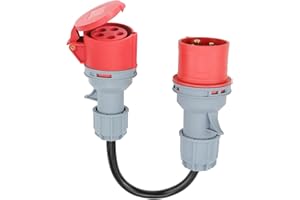 LEZED Adaptador De Corriente Estructural Adaptador Cee 32A En 16A, Adaptador Cee, Adaptador Cee Trifásico 32A, 32a Protectora Cable De Extensión, Impermeable Ip44, Adecuado Para Uso Industrial y Doméstico