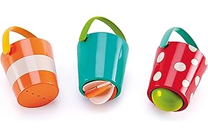 Hape Set Allegri Secchielli | Set da Bagnetto | Secchielli Multicolore | per Bambini dai 12 Mesi