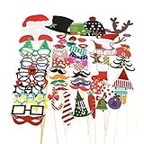 TinkSky 62 weihnachtliche Fotorequisiten &amp; Fotoaccessoires für stimmungsvolle &amp; witzige Bilder zur Weihnachtszeit, die sich auch hervorragend als dekoratives Element eignen Geschenk