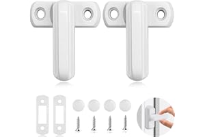 DEVENIRRICHE 2pcs Sash Jammers Window Locks, Plastic Steel Casement Door and Window Lock White Zinc Cast Alloy Suitable for UPVC PVC Doors Windows Home Security
