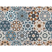 Oedim Damastdruck Rosen Und Blues Teppich Pvc Vinylboden Pvc