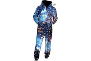 Morbuy Pigiama Jumpsuit a Maniche Lunghe, Unico Unisex Uomini Donna Intero Tuta con Cappuccio Casual Overall Selvaggio Caldo Monopezzo da Notte Onesie Partito Sport Suit