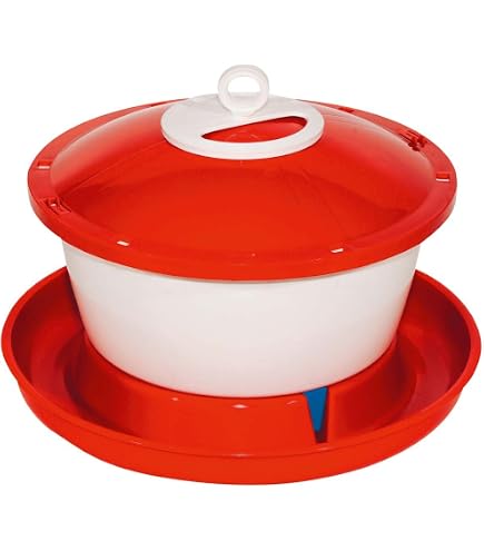 Mangeoire Poules 12L MOGOULUA - Acier Inoxydable - 2 Plateaux - Avec Pelle - Pour Volaille