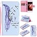Produktbild P10 Schutzhülle,Leder Hülle für Huawei P10,Huawei P10 Handyhülle,Ascend P10 Hülle Flip Case Wallet,Fanryn Mode Muster Farbmuster Etui Cover Handytasche Kunstleder Schutzhülle PU Leder Ledercase Hülle Ultra Slim Flip Leather Case Cover Book Style Tasche Wallet Schutzhülle Etui Tasche Handytasche Hülle für Huawei Ascend P10 - Feder