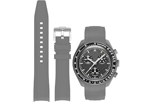 Niziruoup Correa para Omega x Swatch MoonSwatch de 20mm Correa de Repuesto de Silicona Goma Correa Curva sin huecos, Pulsera de Repuesto de Reloj de Caucho 20mm 22mm