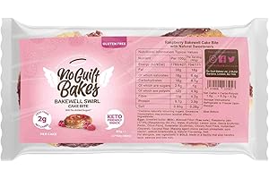 No Guilt Bakes Keto Cake Bites (Raspberry Swirl, 6 Packets) - Dive into Gluten-Free Bliss | Zero Sugar Added | Perfect Diabetic Dessert | Essential Keto Diet Snack