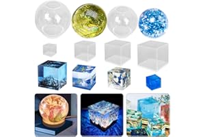 FineGood Lot de 6 moules en résine époxy en silicone transparent pour boule de cristal et savon à bougie