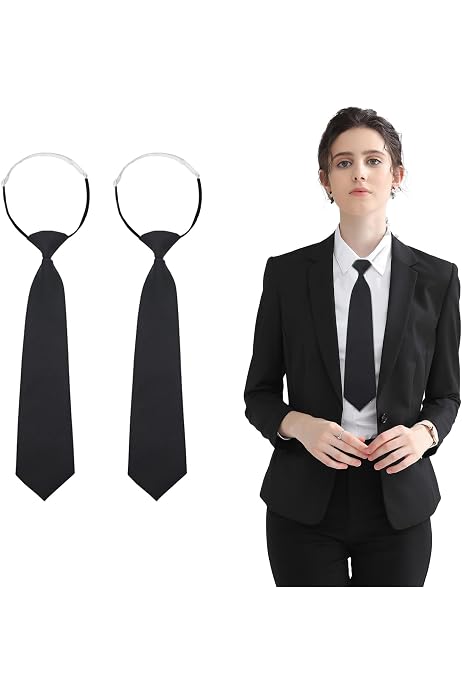 Lot De 4 Cravates Réglables Femme Avec Nœuds Papillon - Satin, Fermeture éclair