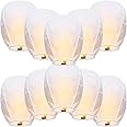 Offermax Sky Lanterns, Chinese Lanterns Fully Assembled, Flying Lanterns Easy to Use, Paper Lanterns for Parties, Birthdays, Events, Weddings, New Years, Memorial Ceremonies. (10 Pack White)