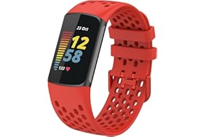 FunBand Cinturino compatibile con Fitbit Charge 5 Bande, cinturino sportivo impermeabile di ricambio in silicone morbido regolabile accessorio cinturino per Fitbit Charge 5