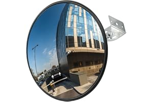 VGECEE Verkehrsspiegel 30 cm Konvexspiegel Spiegel Konvex Rund Parabolspiegel Ausfahrt Sicherheitsspiegel Überwachungsspiegel Außen Beobachtungsspiegel Panoramaspiegel für Garage, Verkehr, Einfahrten