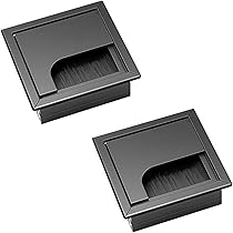 Passacavi Per Scrivania - Set Di 2 In Alluminio Nero - Foto 10