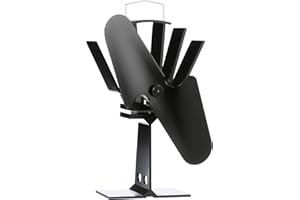 Ecofan 800CAXBX - Ventola per stufa a legna alimentata a calore, colore: nero, bilingue