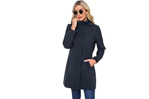 chiguomaoyi Women's Lightweight Hooded Rain Jacket Ladies Outdoor Waterproof Softshell Coat for Spring Summer