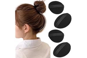 VASANA 4 inserti per capelli in spugna nera, volumizzanti, soffici, per acconciature e acconciature, accessori per capelli da donna (2 grandi + 2 piccoli)