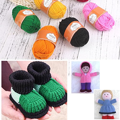 SOLEDI Premium Acrylgarn Handstrickgarn Häkelgarn  Acryl zum Stricken Häkeln 20 Farbe 25g pro Farbe - 3