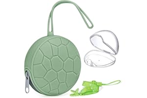 LEYOSON Orzbow Silikon Schnullerbox,BPA-Freiem Schnullertasche mit Schnullerkette und Schnulleraufbewahrung Box für 2 Schnullern,Schnullerhalter für Reisen und Zuhause (Grüner)