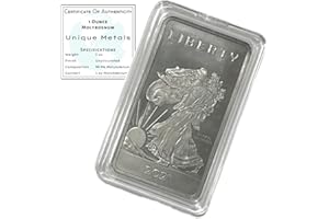 UNIQUE METALS Molybdenum Bar w/COA - 1 oz One Troy Ounce .999 Pure Bullion Bar with Walking Liberty Design and Certificate of Authenticity