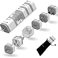 UltraProlink World Travel Adapter Plugs All In One|Pack of 5 Universal World AC converter plugs|USA,Europe,UK, Canada, China |Plugs for Mobiles, Laptops, Tablets, 10A-2500W |White |UM1164 Travel Qubes