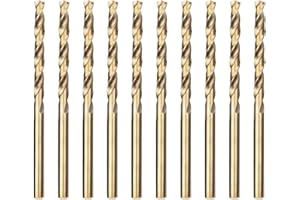Meccion HSS-Co 10pcs 4.5mm Brocas Helicoidales para Metal, Acero Inoxidable, Madera, Plástico y Hierro
