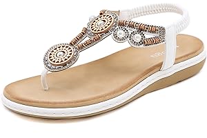 ZOEASHLEY Sandalen Damen Sommer Flache Zehentrenner Sandaletten Bohemian Flip Flops