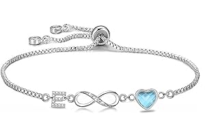 Kraven Bracelet Femme Argent 925 Infini Initiales, Bracelet d'amour Femme Réglable Lettres A-Z, Bijoux Femme Cadeaux Noël Femme Anniversaire Fête des Mères Cadeau Maman