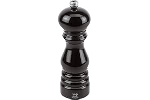PADERNO Peugeot Paris Moulin à Poivre en Bois laqué Noir, 5,6 x 5,6 x 18 cm