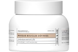 OMA & ME Masque Cheveux Bouclés - Redéfinit les Boucles et Facilite le Démêlage et le Coiffage - Soin Cheveux Méthionine et Cystéine 98% d'Ingrédients d'Origine Naturelle, Fabriqué en France - 250ml