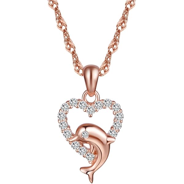 Yumilok Delfin Schmuckset Aus 925 Sterling Silber Für Damen – Halskette & Ohrstepper Mit Samtbeutel | Geschenkidee