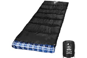 FORINBUY Sac de Couchage en Flanelle de Coton pour Adultes, XL 3-4 Saisons imperméable à l'eau Garder au Chaud Sac de Couchage, Camping en Plein air par Temps Froid Sac de Couchage