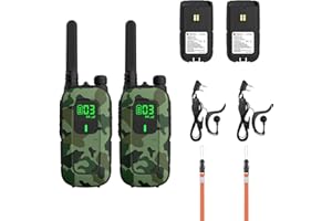Radioddity Walkie Talkie PR-T3 Ricaricabile per Bambini da 3-12 Anni 16 Canali Ricetrasmittente PMR446 Senza Licenza per la Famiglia, Ricarica Micro-USB