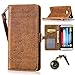 Produktbild PU für HTC "ONE M7" Hülle Lederhülle Flip Wallet Cover PU + TPU Tasche PU Schutz Etui Schale Schutzhülle Für HTC ONE M7 mit Magnetverschluss Magnetic Flip Bookstyle Multi-Function Protektiv Kunstleder (+Staubstecker) (6)