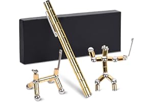 Hereneer Penna Magnetica, Penna a Sfera Giocattolo a Blocchi Magnetici, Decorazione per Ufficio, Penna Giocattolo Combinata, Set Regalo Creativo (Oro)