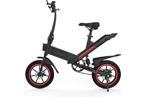 HBFTXRIDE Bicicleta Eléctrica Plegable, 14 Pulgadas para Adulto, Velocidad Máxima 25 km/h, 36 V, 10,4 Ah, Batería de Litio, Hasta 30-45 km de Autonomía