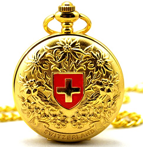 Unendlich U Fashion Retro Handaufzug Mechanische Taschenuhr Schweizerisches Kreuz Hohle Skelett Kettenuhr Pullover Halskette Golden