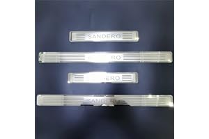 ENFILY 4 pezzi di protezione per davanzale della porta dell'automobile in acciaio inossidabile per Dacia Renault Sandero 2013-2022, copertura esterna pedale antigraffio antiscivolo