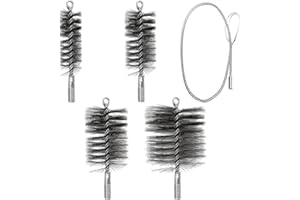 VOHESEA Lot de 5 brosses de nettoyage pour tuyau de poêle avec fil d'acier de 1 m - Balai de cheminée en fil d'acier pour cheminée, tuyau de poêle, brosse de nettoyage - 30/50/80/150 mm
