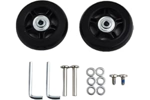 PETSTIBLE 1 Set Ersatzrollen für Gepäck, Koffer, Schwarz mit Schraube (70 mm x 18 mm)