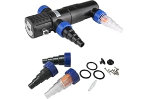 Gardebruk® Filtre à Rayons UV-C clarificateur stérilisateur Filtre lumière/Eau 11W câble 5m Ballast intégré étang Bassin Aquarium 3 raccords