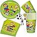 Produktbild 36 tlg. FUSSBALL-Set für Kindergeburtstag: Teller + Becher + Servietten + XXL-Konfetti | Party Deko Kinder Geburtstag Mottoparty Fußball Fritz Flanke