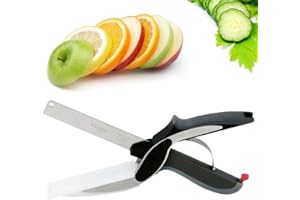 Vicloon Clever Cutter,2 en 1 Chopper Cutter & Multifonction Cuisine Aliments Ciseaux Remplacez Vos Couteaux de Cuisine et Planche à Découper
