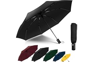 HEXSOLID Regenschirm Sturmfest Automatik Regenschirm Groß mit 8 Rippen 106 cm/117cm Reise Windsicher Schirm Wasserdicht Umbrella Faltbar Kompakte Taschenschirm für Herren und Damen