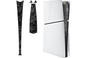 Luck&Link Skin Sticker For PS5 Slim Console Center Part Protection Texture Sticker,For ps5 slim Digital And Disc Edition Host Middle Strip Texture Skin Scratch Resistant(Forged Carbon Fiber)