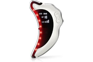 Profey Massaggiatore Viso, Gua Sha Viso Strumento con Funzione di Vibrazione, Massaggiatore Viso Lifting con Cinque Colori di Luce, Massaggiatore Viso Antirughe Antietà