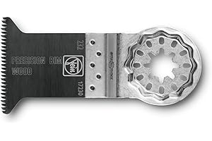 FEIN E-Cut precisión P HCS, Set 1 hoja de sierra 65x50 mm, Alojamiento Starlock Plus, Dentado Japan de doble hilera para todos los materiales derivados de la madera, placa de cartón-yeso y plásticos