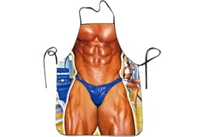 Anzhee Sexy Men Apron Creative Cooking Apron Kitchen Apron Barbecue Apron Funny Motif Apron Bib Apron for Men Women Party Costume Funny Apron for Friend Women Men Novelty Funny Apron Gift